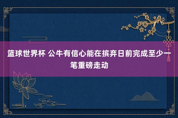 篮球世界杯 公牛有信心能在摈弃日前完成至少一笔重磅走动