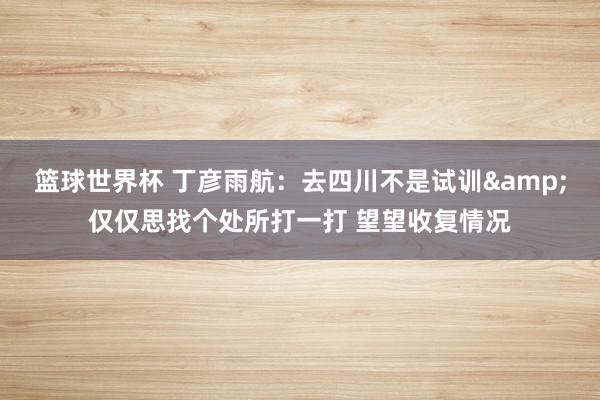 篮球世界杯 丁彦雨航：去四川不是试训&仅仅思找个处所打一打 望望收复情况